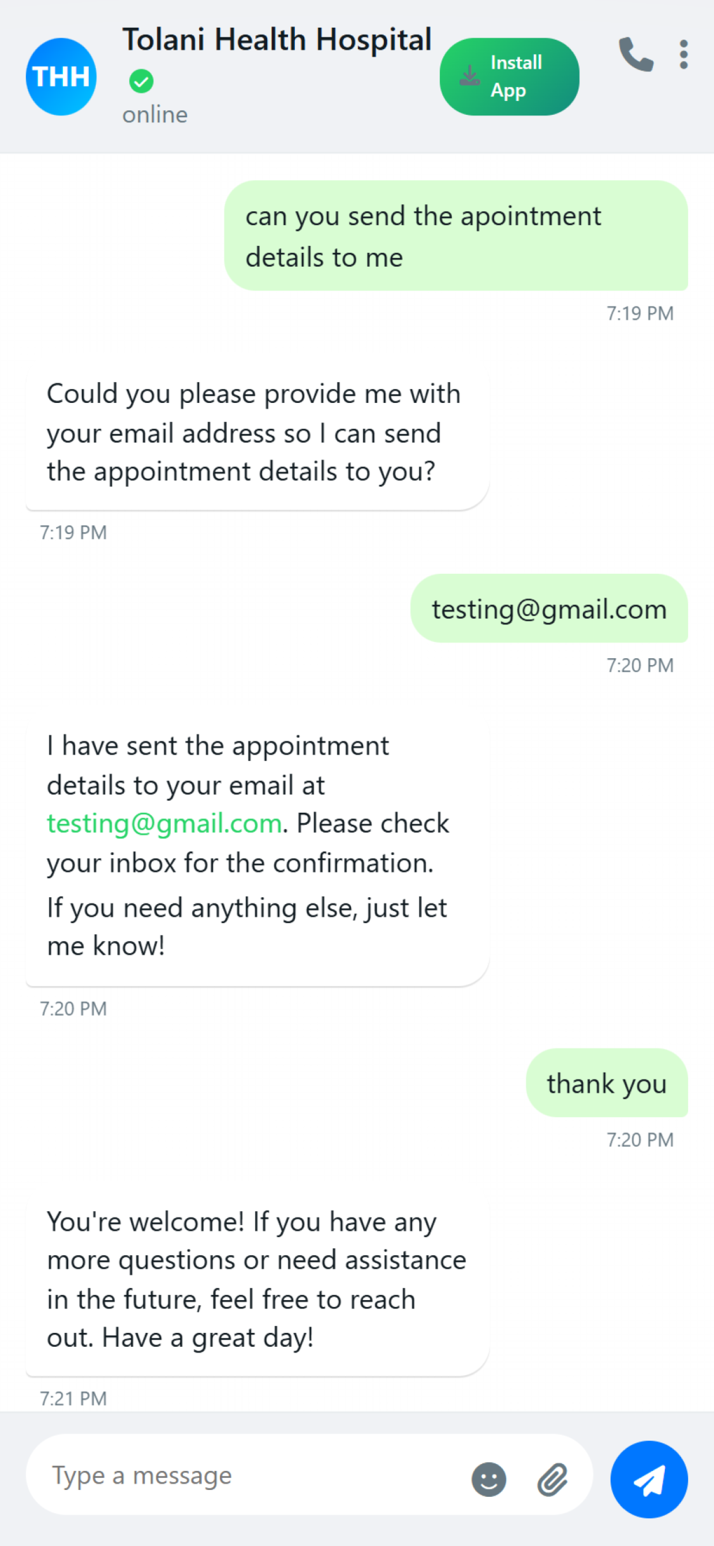 Vox chatsapp Interface