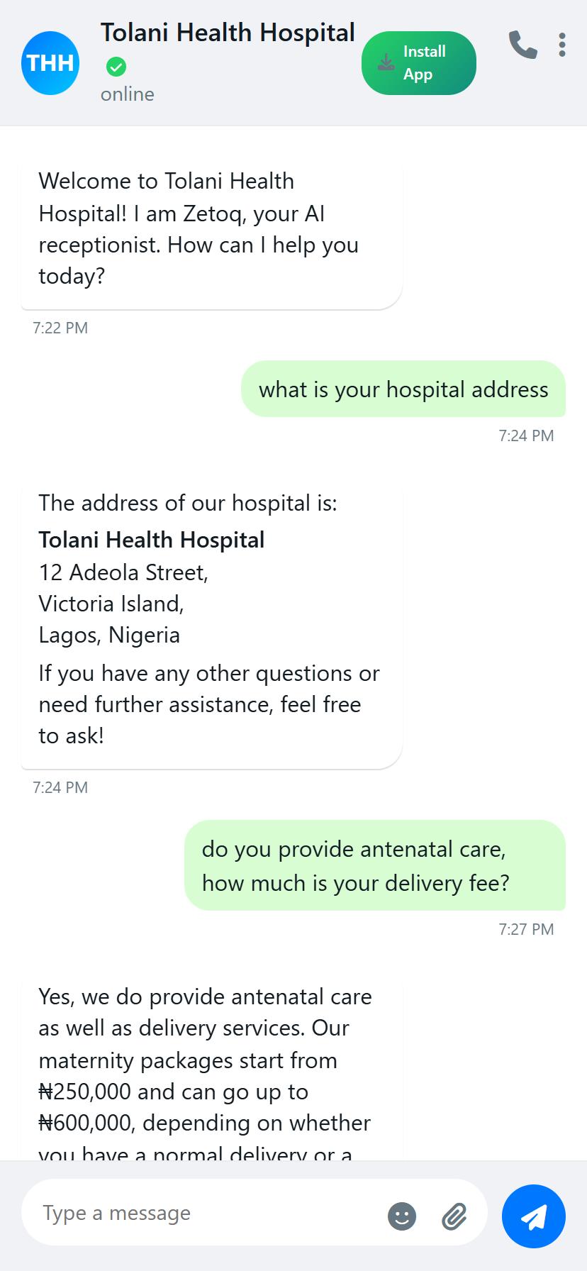 Vox Conversation Screenshots